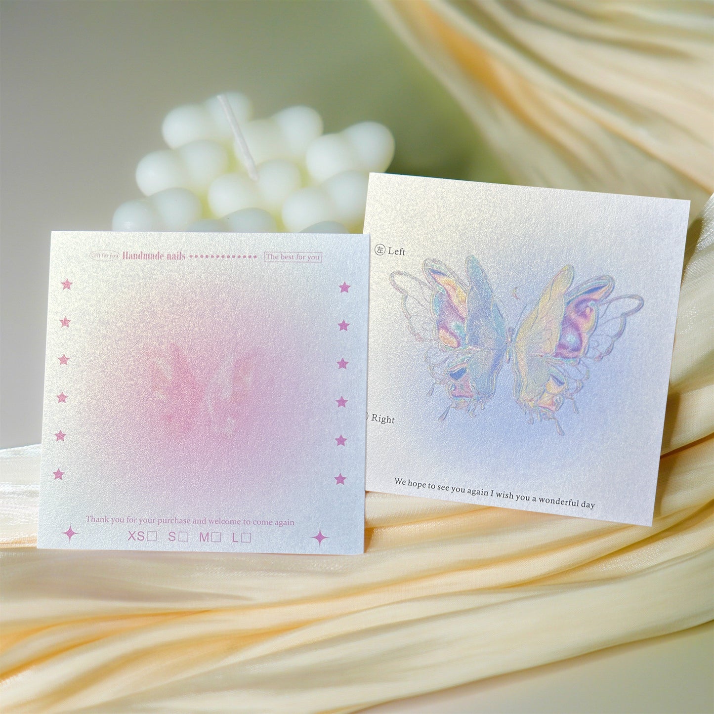 Premium Nail Display Cards with Artistic Gradient Background (MOQ=50)