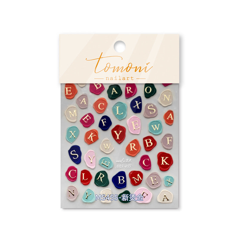 365nails: "Pastel Wax Seal Alphabet" – nail art stickers