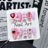 Sweet and cool Spice Girls Handmade Press-on Nails pure want to flash  almond nail  handmade finished nail wholesale｜365nails