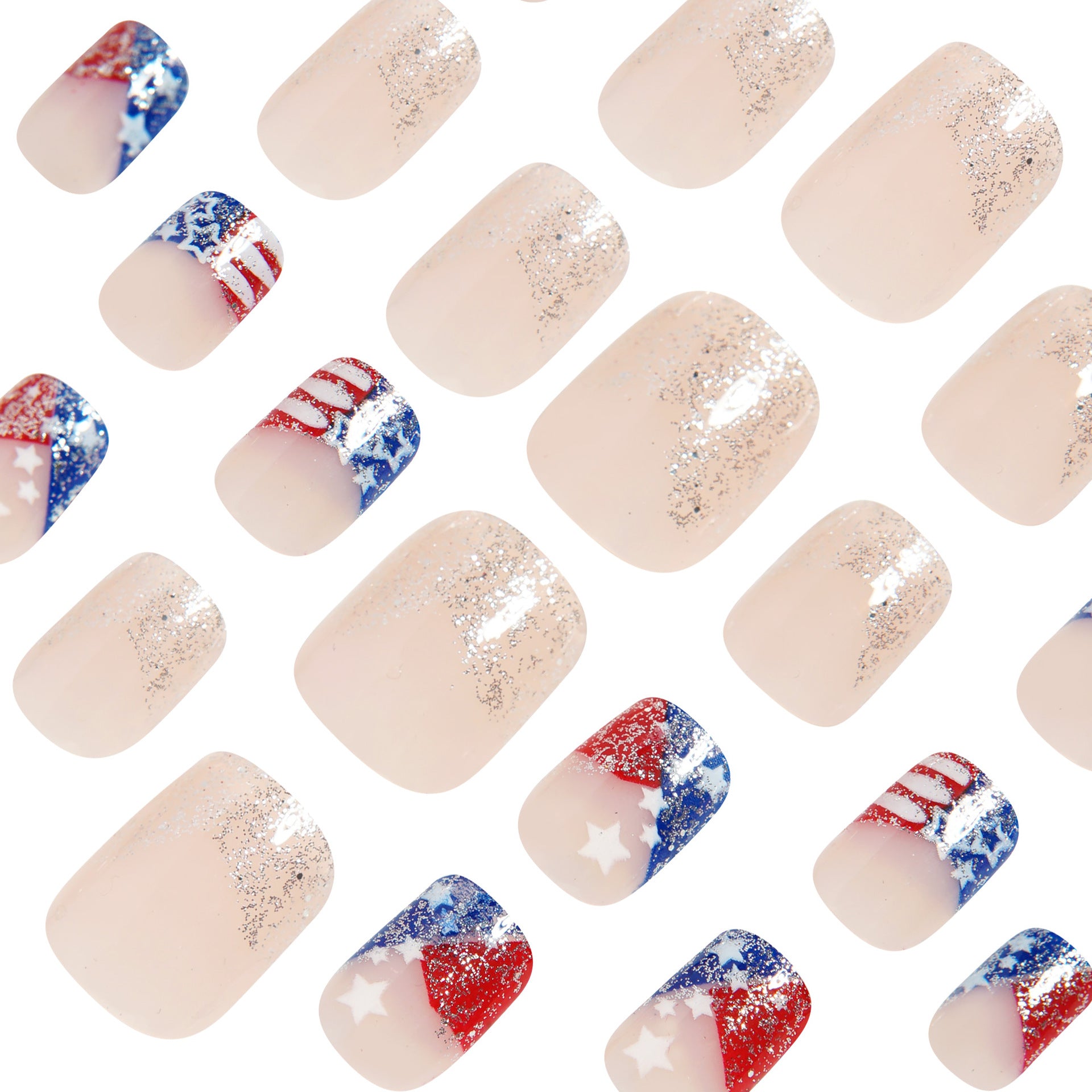 365nails: Independence Day Creative Geometric Press-On Nails