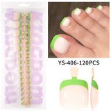 press on nails and toe advanced  French foot nail simple and seamless fuel injection full sticker 120 finished nail pads