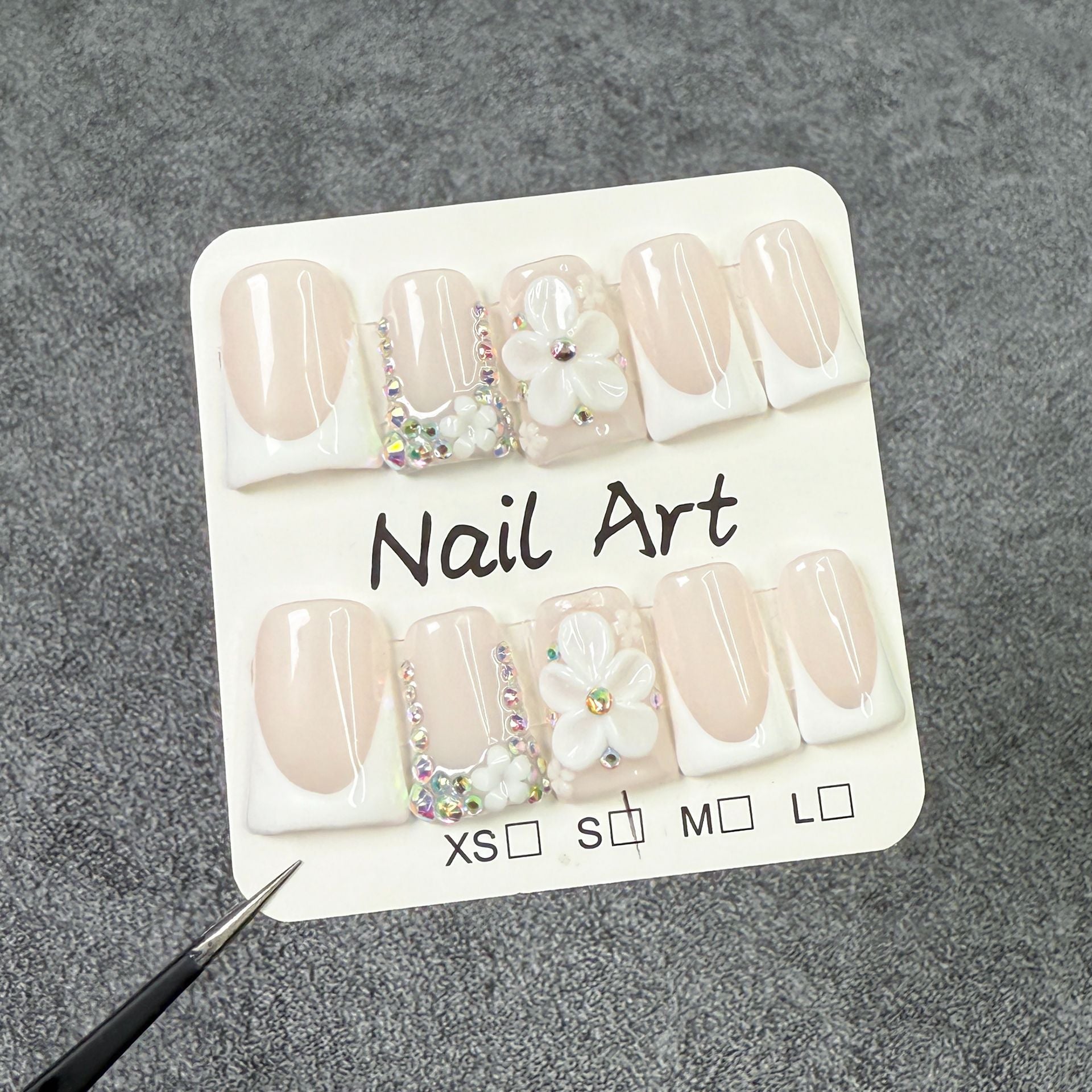 Manicure boca de pato, escultura tridimensional simples e pura em gelo francês, unhas postiças feitas à mão｜365nails