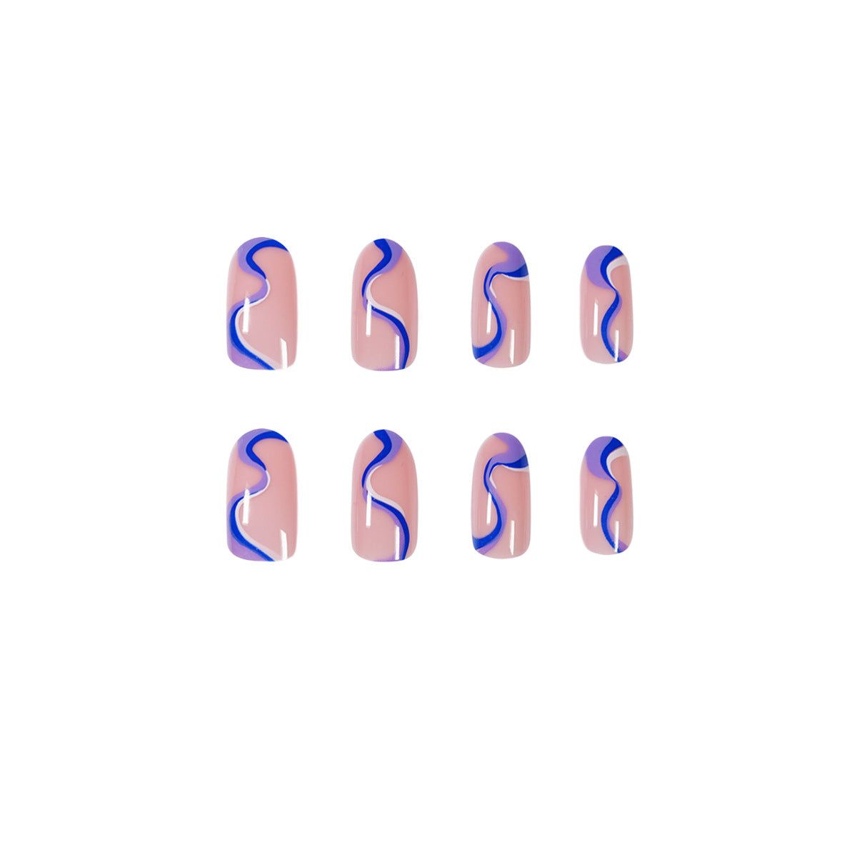 Linha de combinação de cores pop, sensação de pressão nas unhas, arte finalizada, unha postiça, remendo de unha, peça de unha removível｜365nails