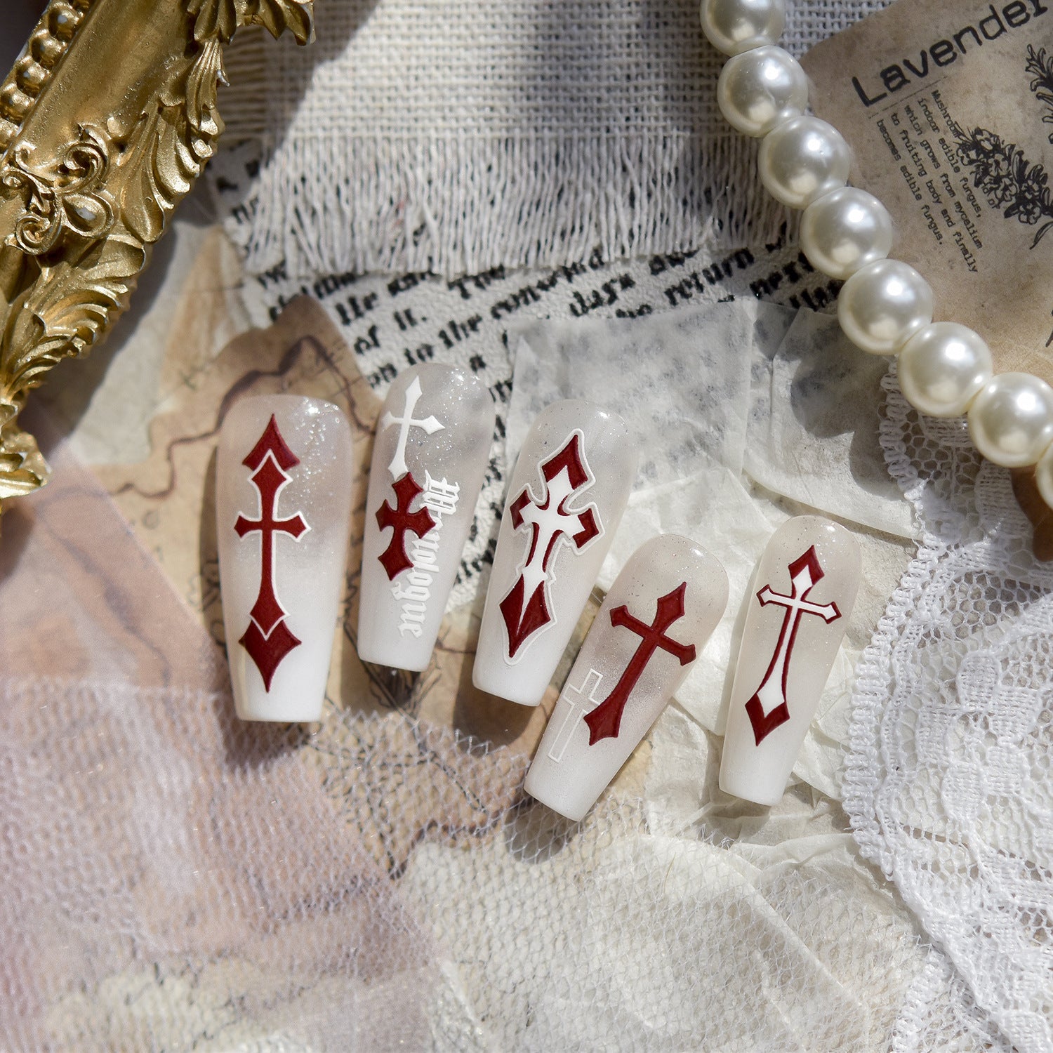 Gothic Cross: "Lohengrin" – 5D Embossed Nail Sticker
