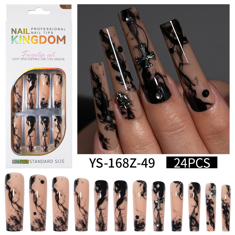 Long press on nails, French versatile patch nail art removable prefabricated fake nail press on nails piece