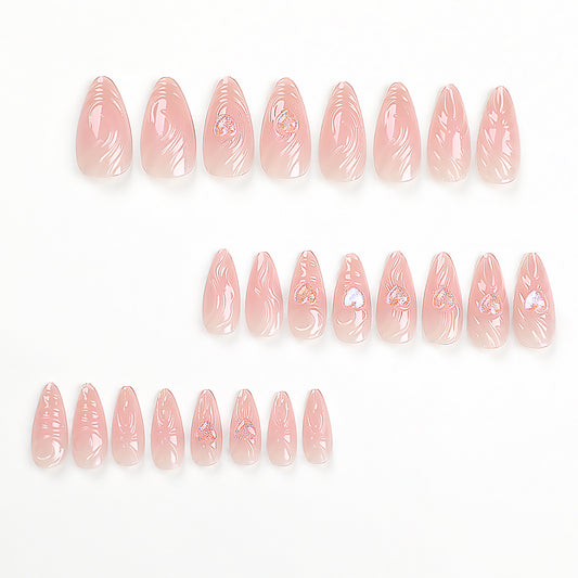 Aurora Nail Piece  3D Three-dimensional Water Ripple Nail Piece Nail Patch Short Tip Nail False Nail｜365nails