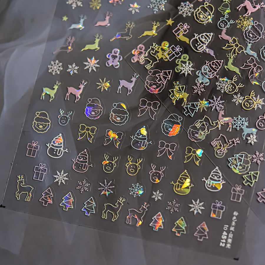 365nails: "Pastel Christmas Outline" – nail art stickers
