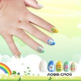 Kids press-on nails Cute cartoon smiley face flower glue-free direct sticker nail piece
