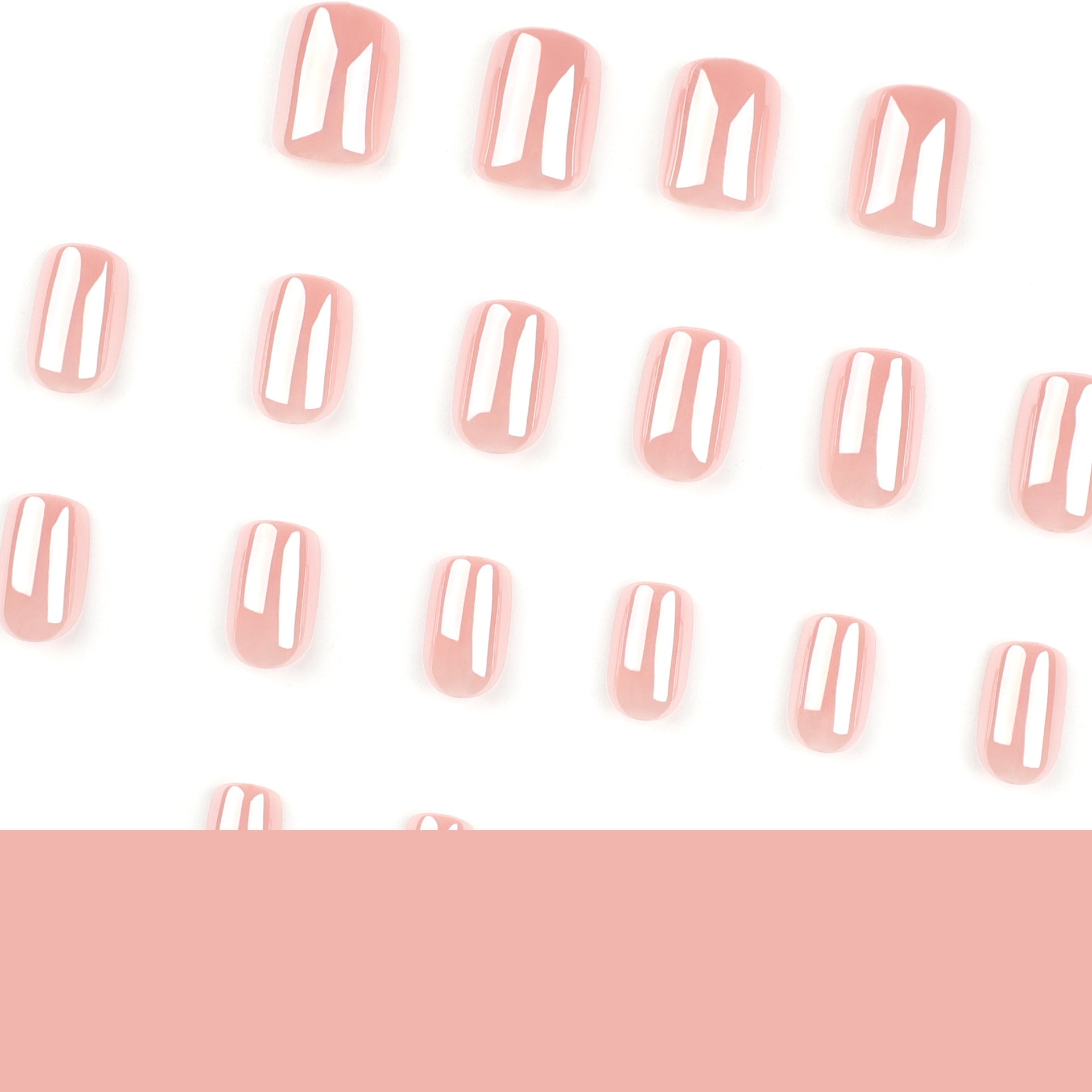 Pink solid color manicure short square  wholesale Internet celebrity explosion coated fake nails｜365nails