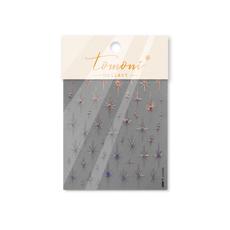 Starburst Collection: "Golden Radiance" – 3D Metallic Nail Sticker