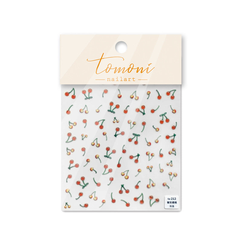 Jelly Cherry: "Sweet Summer Berry" – 5D Embossed Nail Sticker