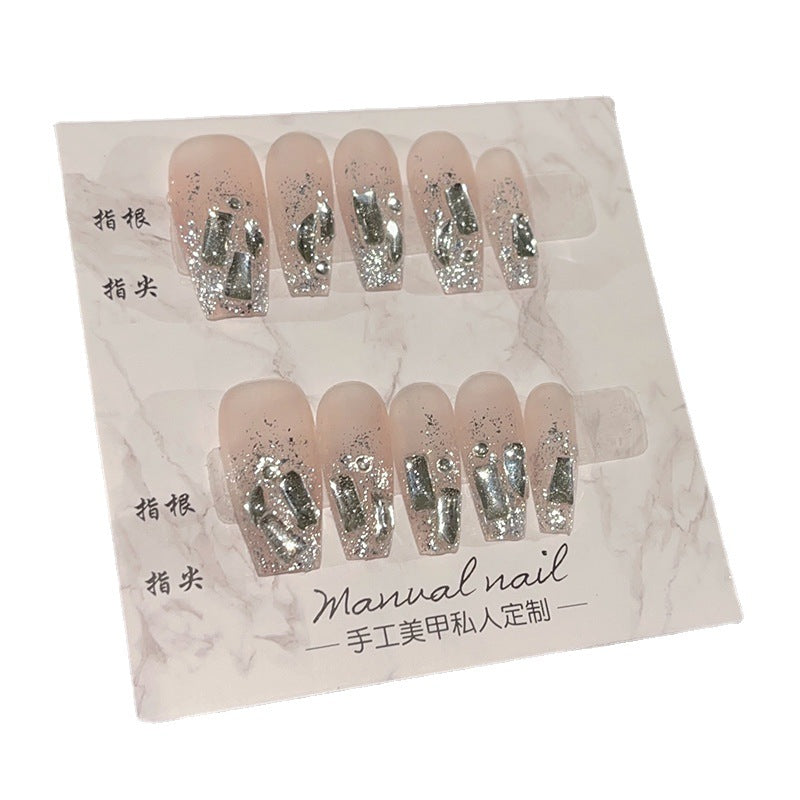 Full diamond flash medium and long spring and summer manicure detachable Handmade manicure bridal manicure｜365nails