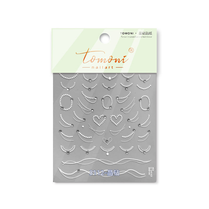 Silver Crystal Chain – Minimalist Elegant Nail Art Set