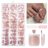 365nails: "Classic French Pedicure" – Short Square Press-On Toenails