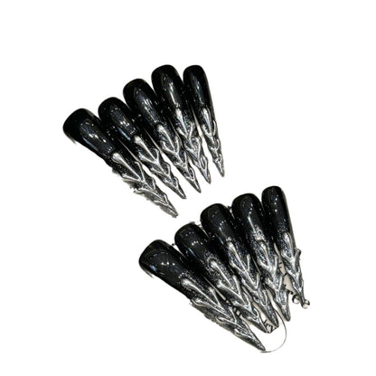 Pure Handmade Advanced Sense Dark Long Tip Wearable Beauty Factory | 365nails