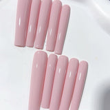 Soft Pink Minimal Glossy Extra Long Press On Nails