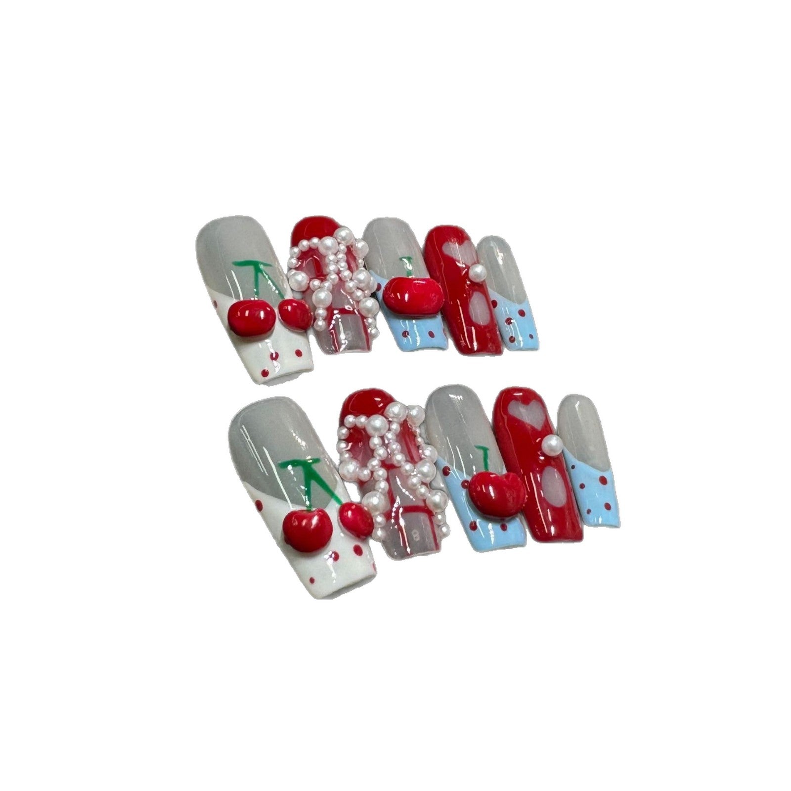365nails: "Christmas Joy" – 3D Reindeer & Bow Handmade Almond Nails