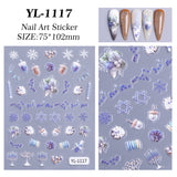 Christmas series nail art sticker 5D relief three-dimensional cute snowman DIY Christmas nail sticker jewelry YL