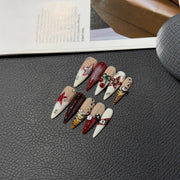365nails: "Punk Rock Star" – Unhas Stiletto Manuais com Estrelas 3D e Estampa de Leopardo
