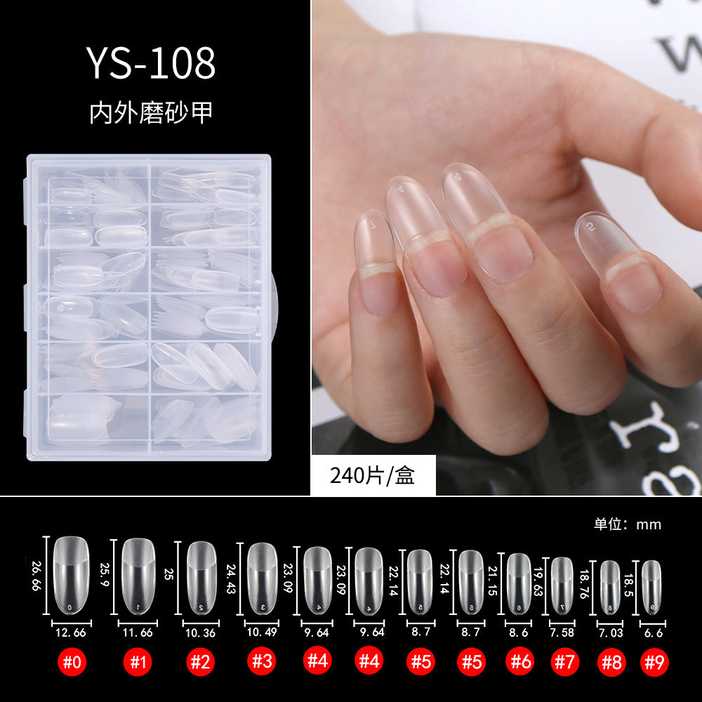 365nails Half-Matte Seamless Nail Tips | Multi-Shape Nail Extension Set (YS-101 to YS-402)