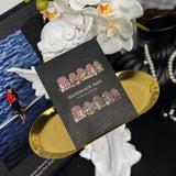 Royal Baroque Collection: "Golden Jewel" – Short Square Press-On Nails