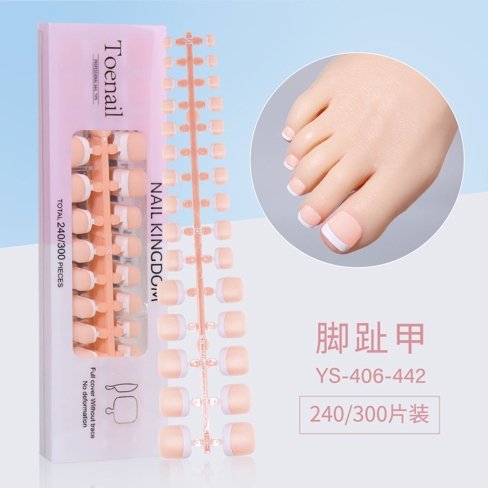 Nail Tips New  French press on nails 240 pieces boxed fake nail manicure work in progress matte full sticker French nail piece