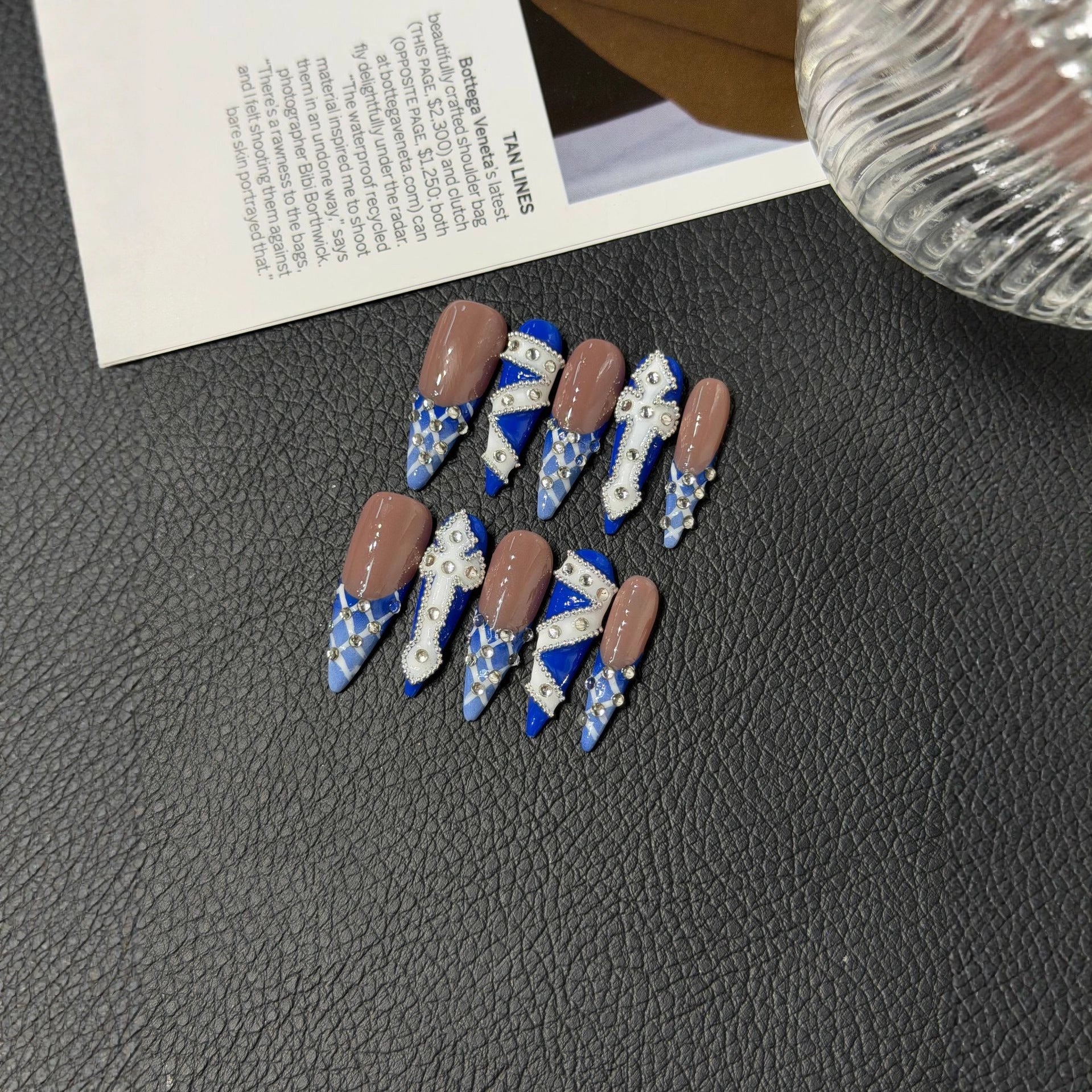 365nails: "Royal Porcelain" – 3D Floral & Lace Handmade Long Coffin Nails