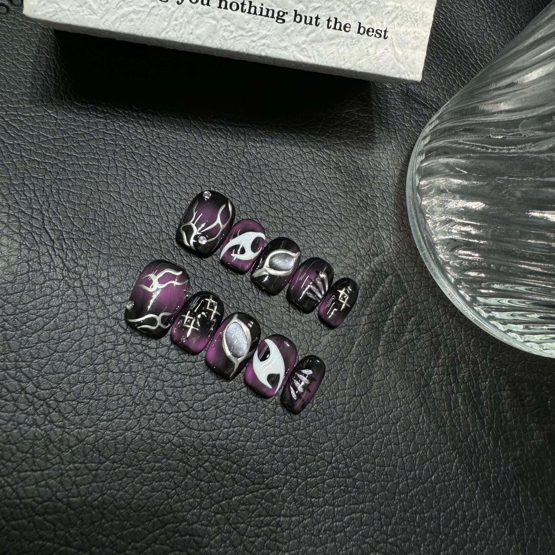 365nails: "Shadow Play" – 3D Abstract Handmade Stiletto Nails