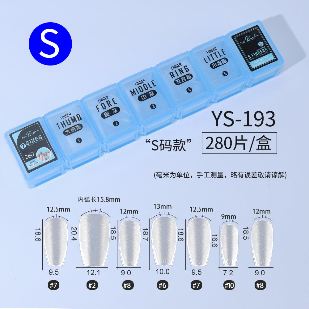 Nail Tips No engraving and no marks, press on nails pads, new 280 pcs, supplement size, matte box, press on nails pads for fake nails