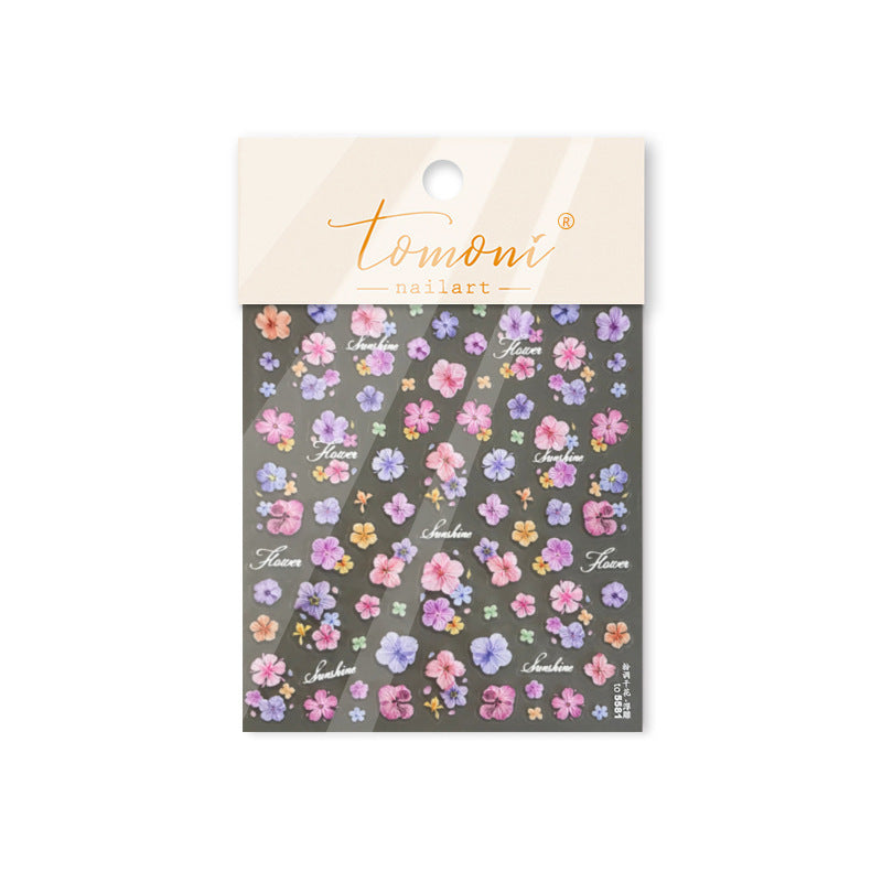 Pastel Flower Collection: "Sunshine & Pastel Wildflower" – 3D Embossed Nail Sticker