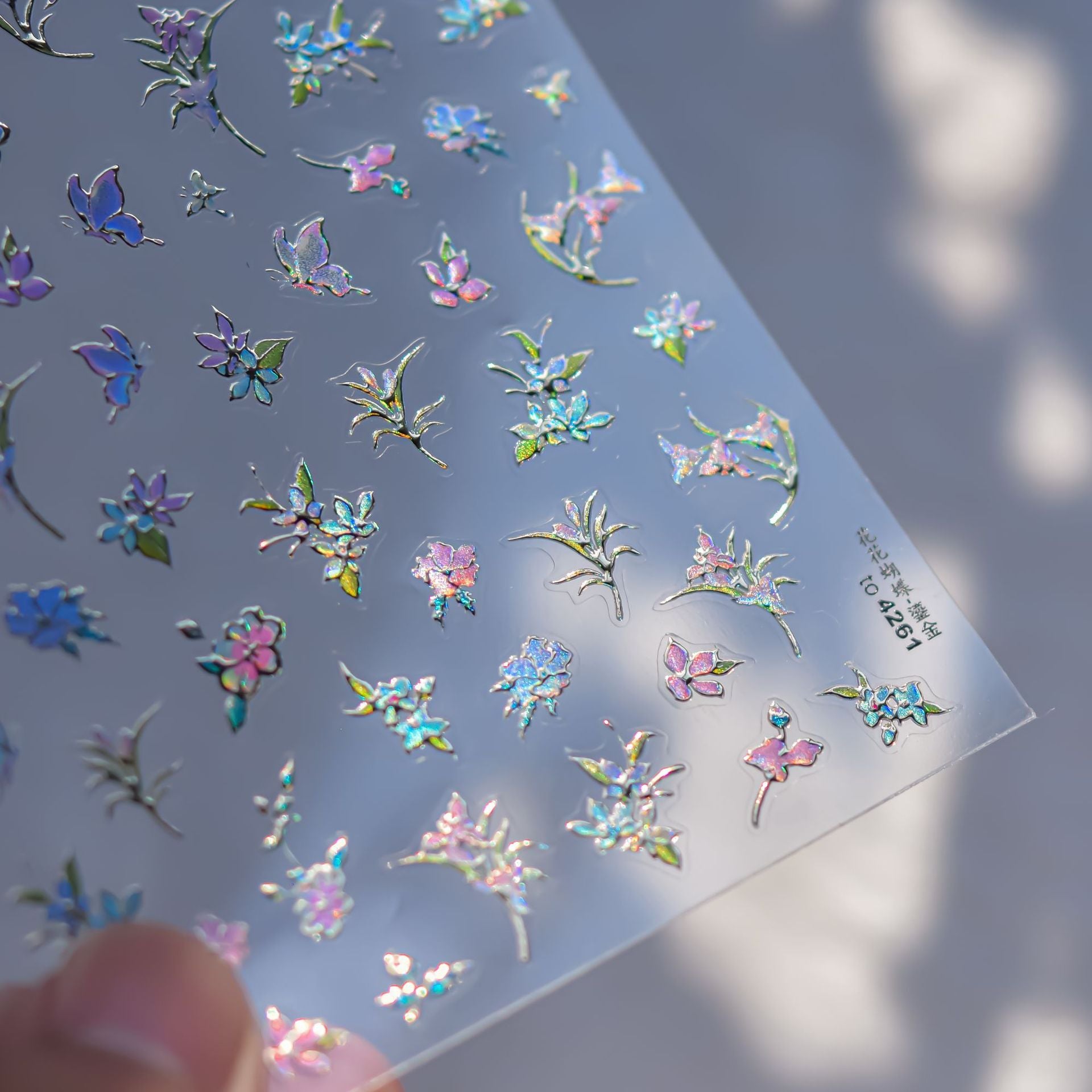 365nails: "Iridescent Floral Sprig" – nail art stickers