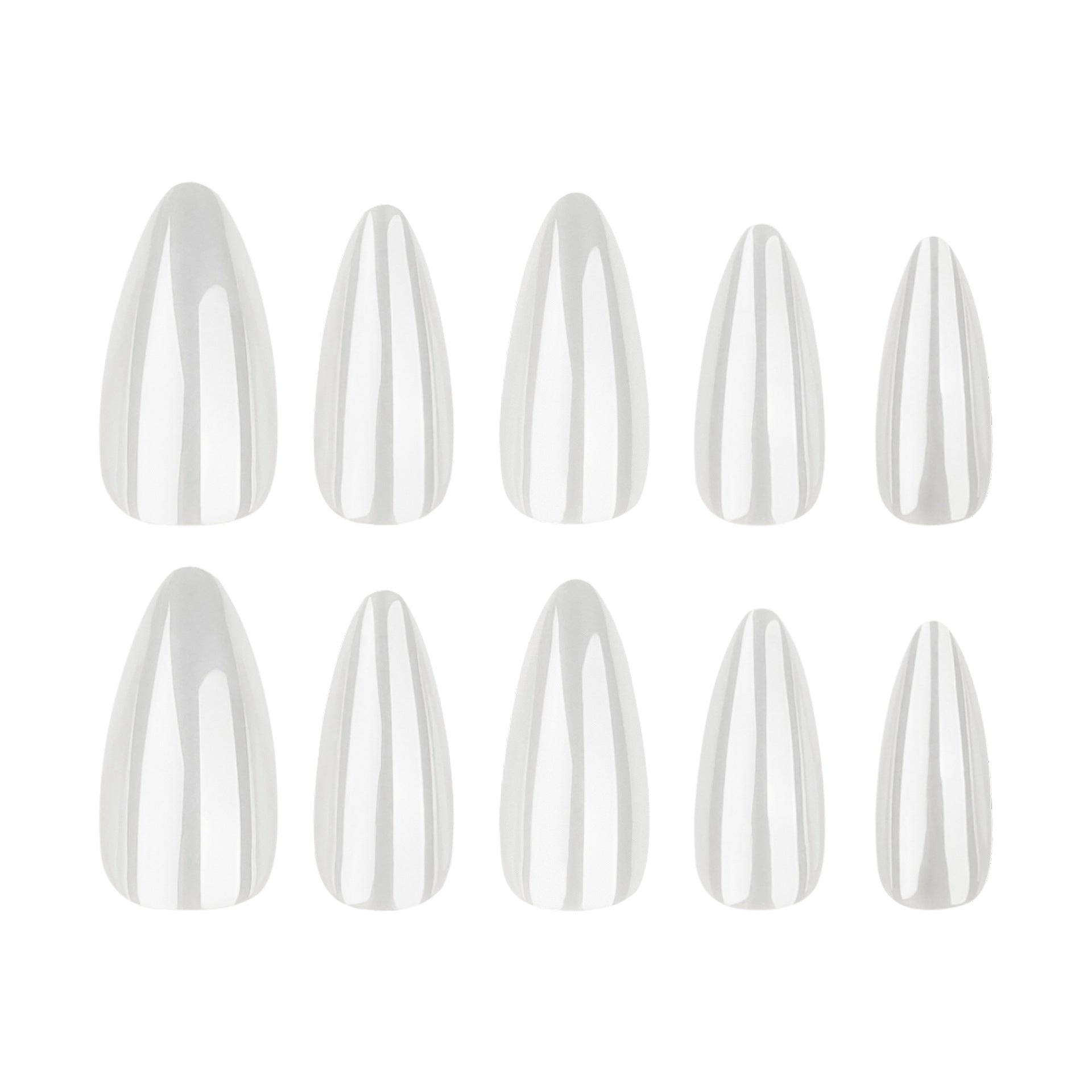 심플 신제품 코팅 단색 아몬드형 숏 착용 가능한 페이크 네일 피스｜365nails