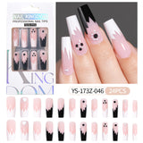 Press on nails fake nail patch extension nail Spice Girl medium rectangle removable 24 pieces with drill manicure
