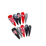 press on nails blood snake skin rivets millennial style Spice Girl three-dimensional dark girl handmade nails finished product | 365nails