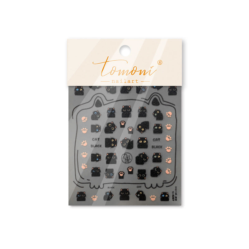 Vintage Cursive English Collection: "Vintage Love Letter" – 3D Embossed Nail Sticker