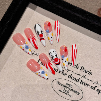 Joker Mask False Nails press-on nails Removable American,  finger nails | 365nails
