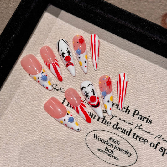 Joker Mask False Nails press-on nails Removable American,  finger nails | 365nails
