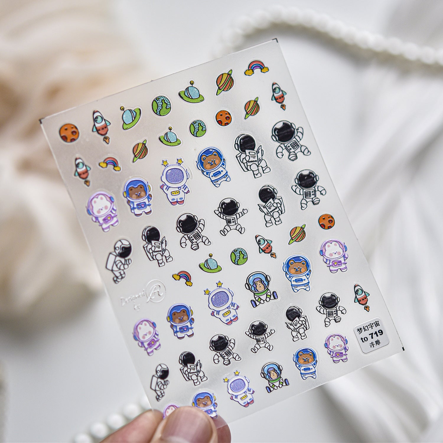Luxury Teddy Bear: "Big Head Teddy" – 3D Embossed Nail Sticker