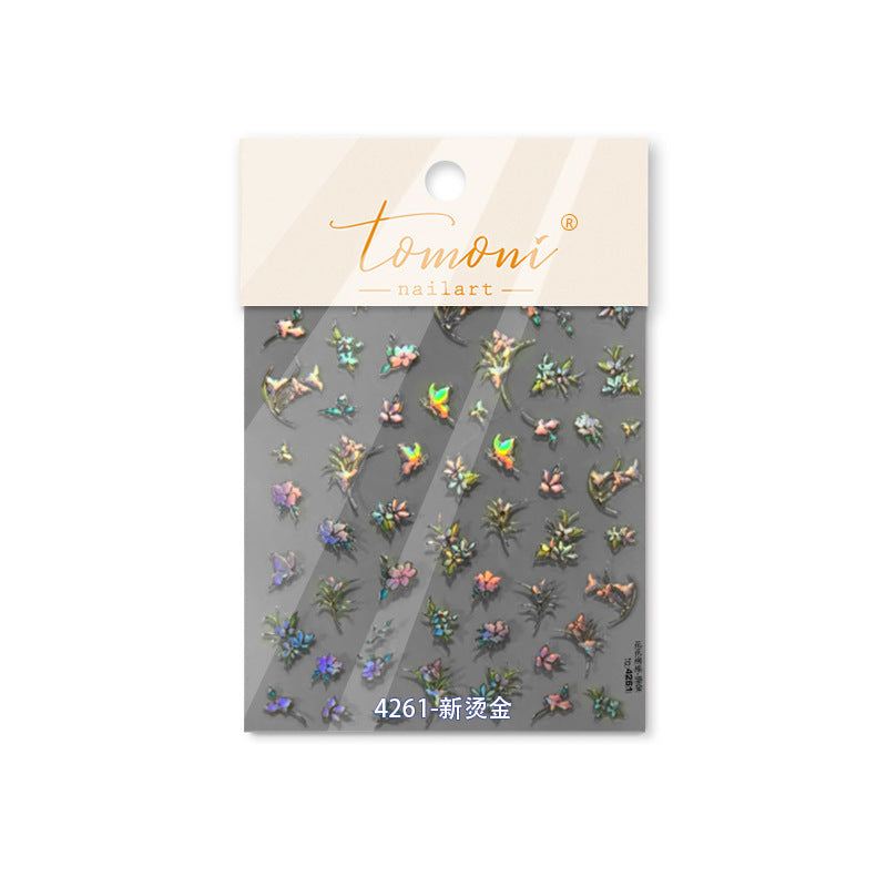 365nails: "Iridescent Floral Sprig" – nail art stickers