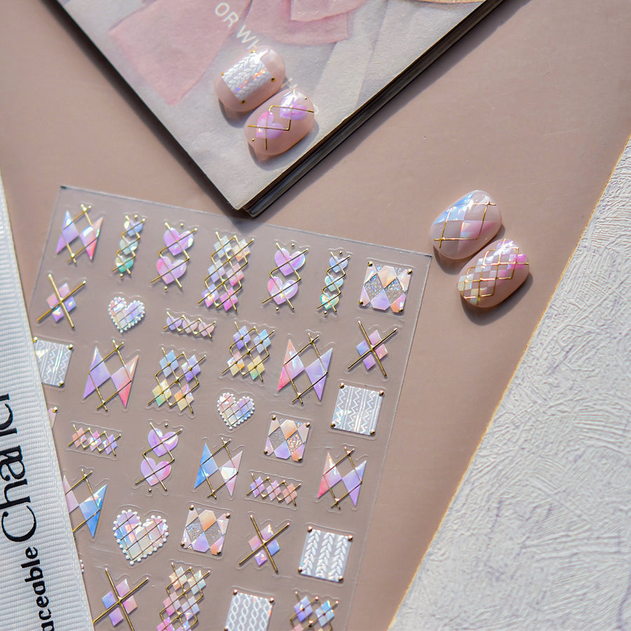 Retro Cartoon Collection: "Vintage Doodle" – 3D Embossed Nail Sticker