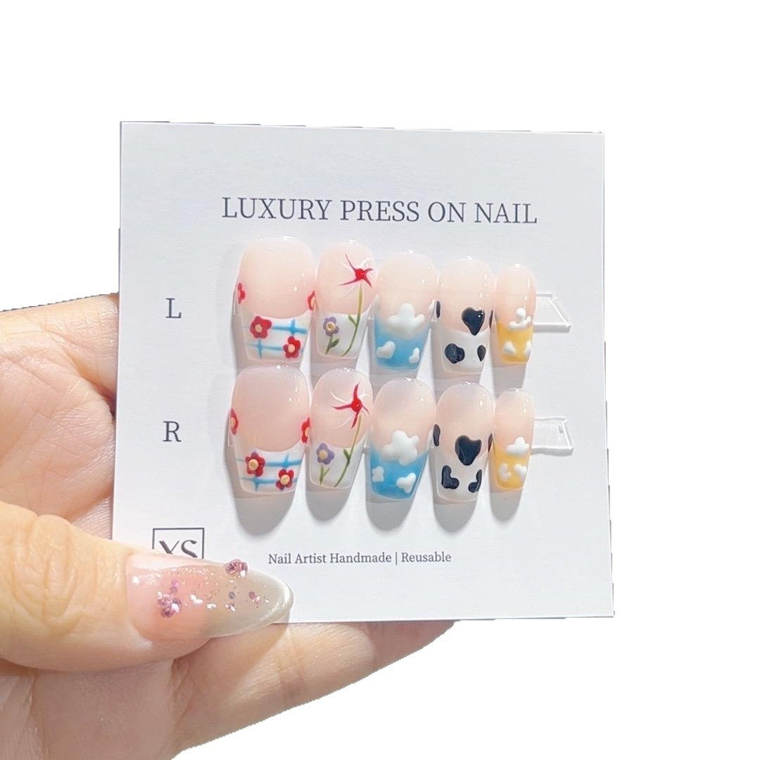 365nails-Whimsical Farm: "Pastel Playground" – Short Almond Handmade Nails