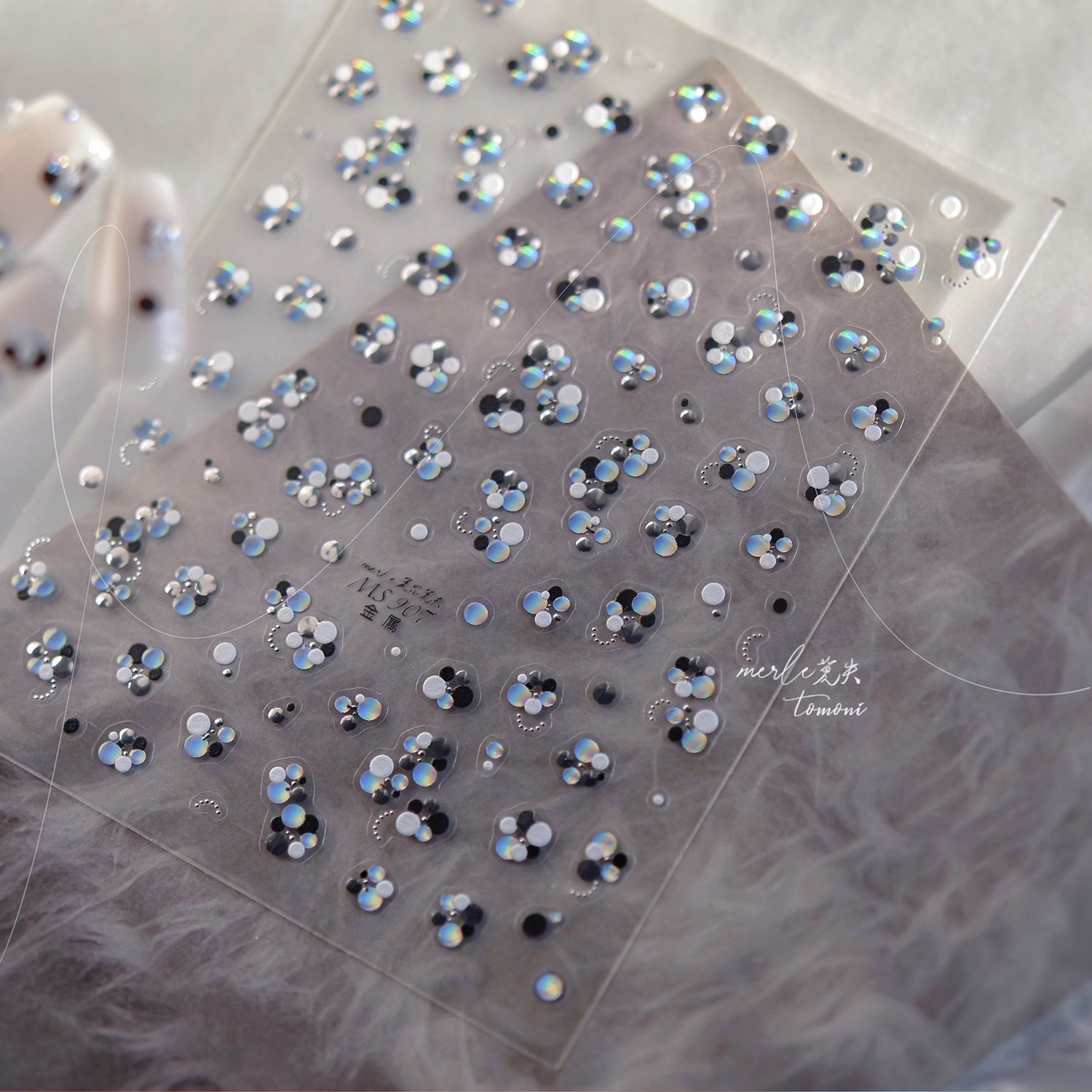 Holographic Heart & Positive Words – Playful Glam Nail Art Set