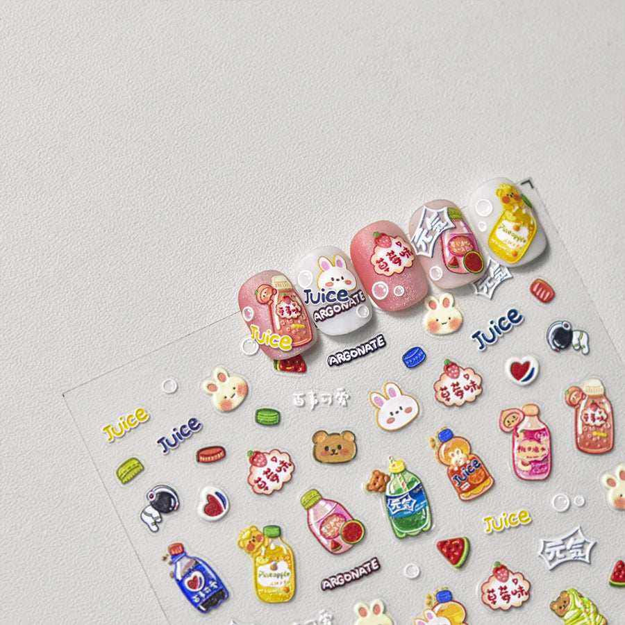 365nails: "Cute Beverage and Snack" – nail art stickers