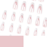 French White Wearable Nail Nails  Short Ladder Wearable Nail Pads Finished Products Wholesale｜365nails