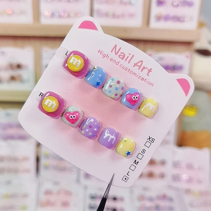Sanrio Rainbow Kuromi Melody Kids Press On Nails Set
