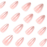 Pearlescent powder gradual change nail art fake nail short almond wearable nail piece  hot-selling wearable nail piece wholesale｜365nails