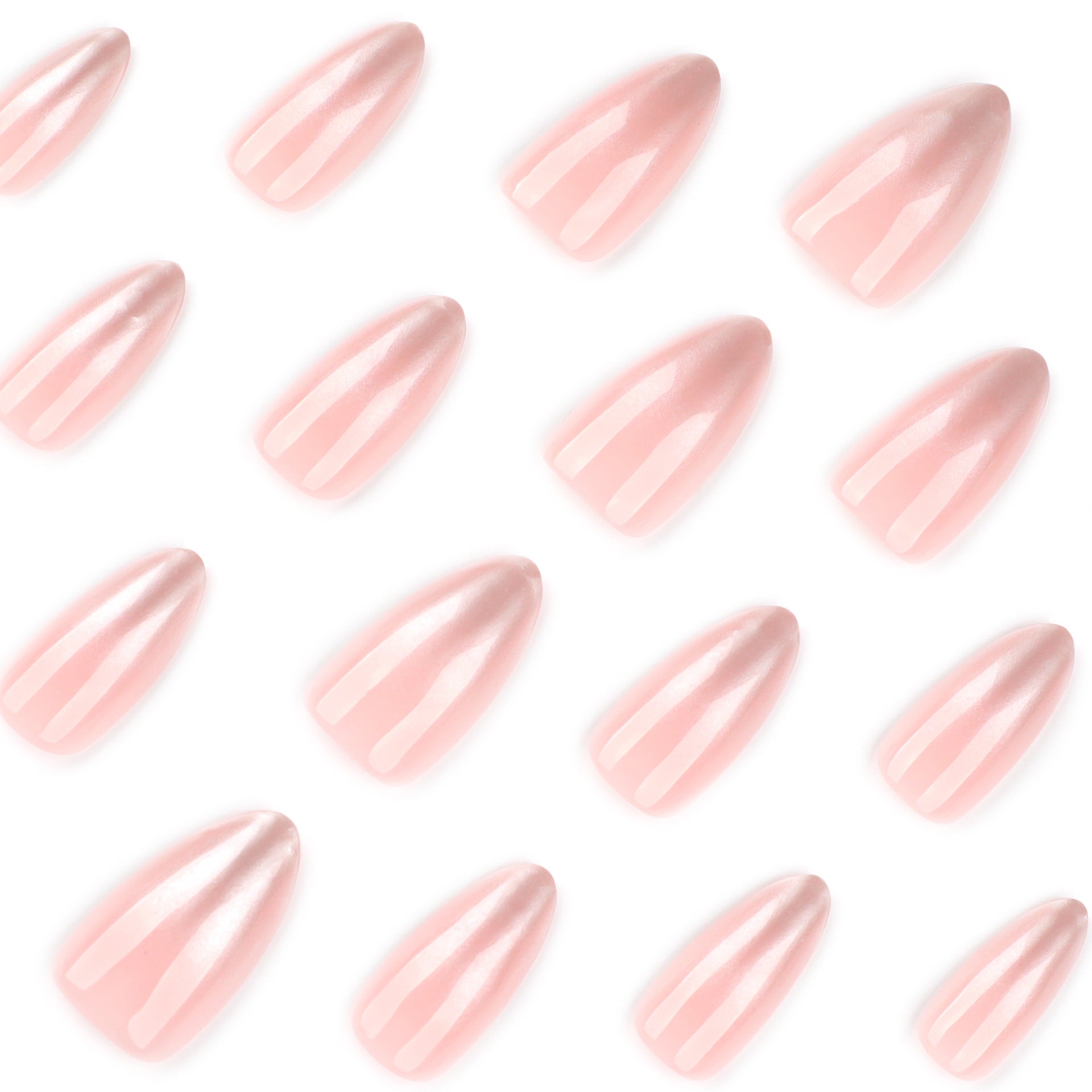 Pearlescent powder gradual change nail art fake nail short almond wearable nail piece  hot-selling wearable nail piece wholesale｜365nails