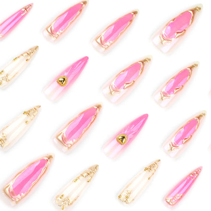 3D water droplets gradually change wearable nail piece fake nail Europe and the United States wear nail wholesale long tip reproducible nail fake nail｜365nails