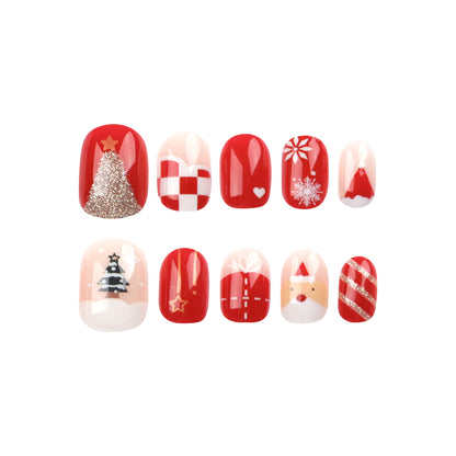 popular nails stickers, Christmas short nails patches, Press onable nails removable nails patches, finished products wholesale｜365nails