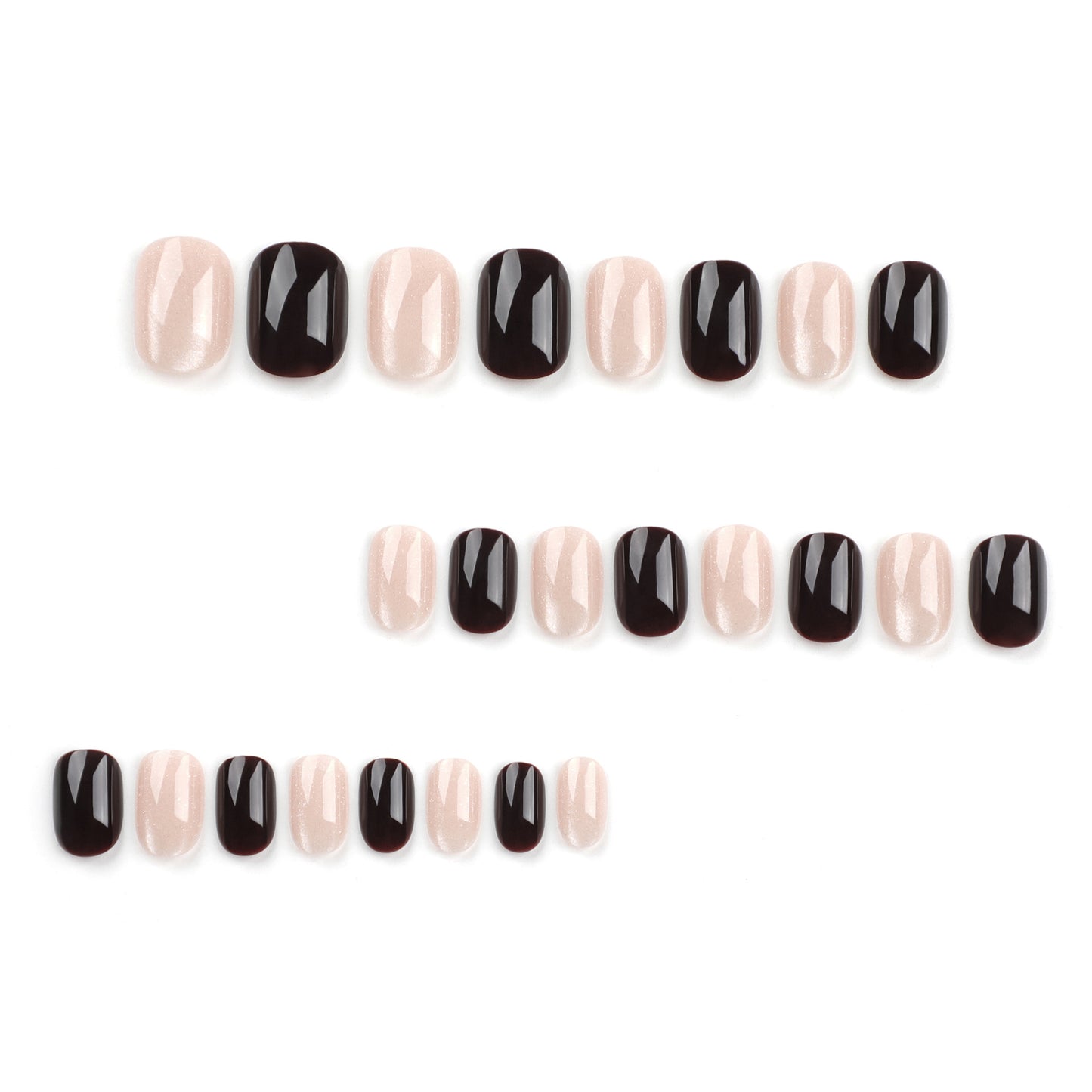 Internet celebrity popular short round manicure solid color cat eye   ins  film short ｜365nails